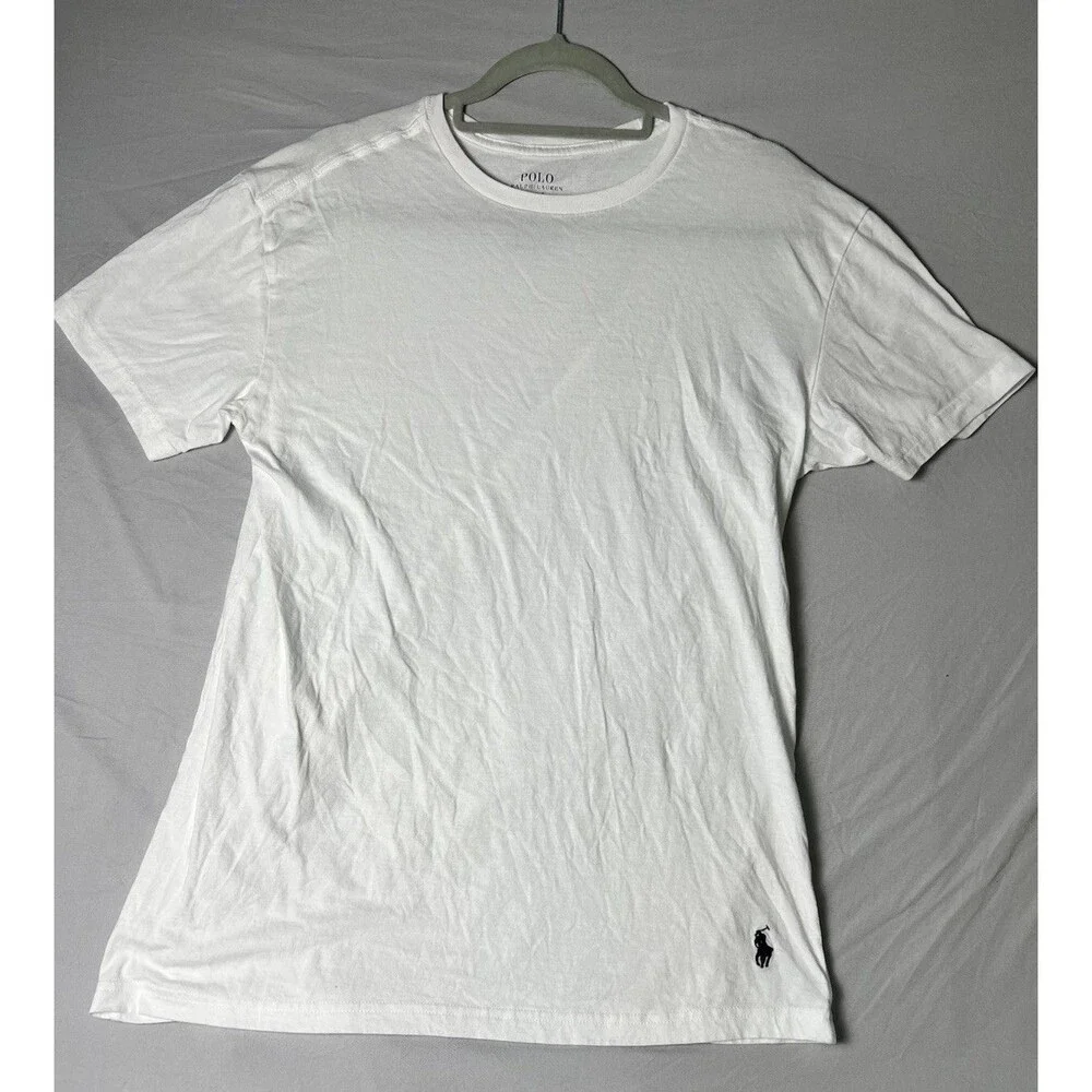 Polo Ralph Lauren White Crew Neck T-Shirt Men’s Size L Short Sleeve Slim Fit